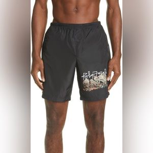 Palm Angels Black Swim Trunks Size M